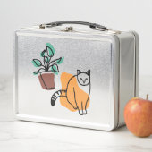 Katze und Pflanze Metall Brotdose (Beispiel)