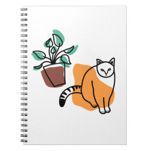 Katze und Pflanze Notizblock