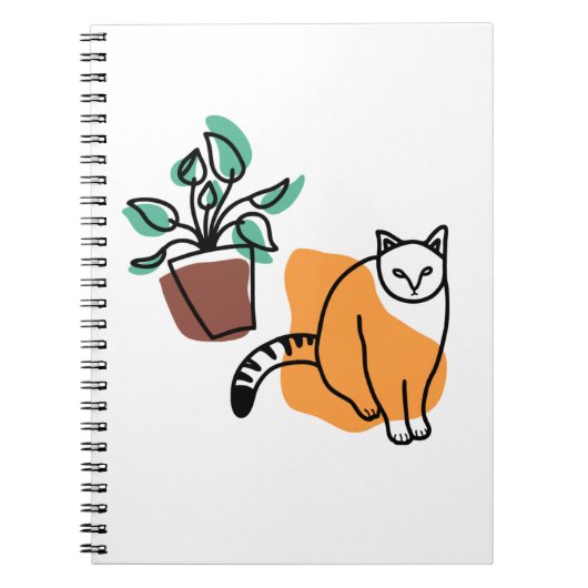 Katze und Pflanze Notizblock (Vorderseite)