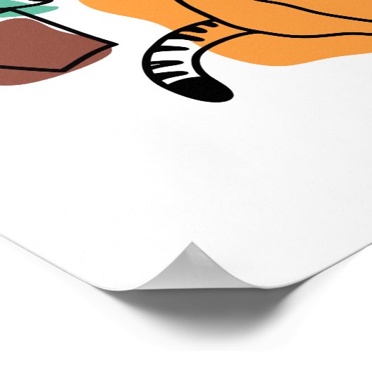 Katze und Pflanze Poster (Ecke)