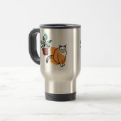 Katze und Pflanze Reisebecher (Vorderseite Links)