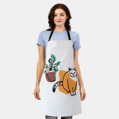 Katze und Pflanze Schürze (Getragen)