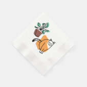 Katze und Pflanze Serviette (Ecke)