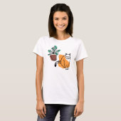 Katze und Pflanze T-Shirt (Vorne ganz)