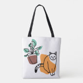 Katze und Pflanze Tasche (Rückseite)
