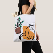 Katze und Pflanze Tasche (Von Nahem)