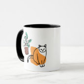 Katze und Pflanze Tasse (Vorderseite Links)
