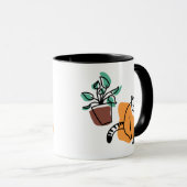 Katze und Pflanze Tasse (VorderseiteRechts)
