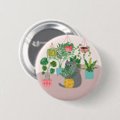 Katze und Pflanzen Button (Vorne & Hinten)