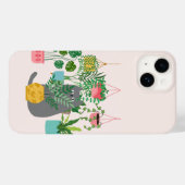 Katze und Pflanzen Case-Mate iPhone Hülle (Rückseite (Horizontal))