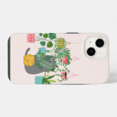 Katze und Pflanzen iPhone Hülle (Rückseite (Horizontal))