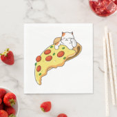 Katze und Pizza Serviette (Beispiel)