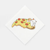 Katze und Pizza Serviette (Ecke)