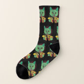 Katze und Pizza Socken (Links - Außen)