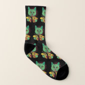 Katze und Pizza Socken (Links - Innen)