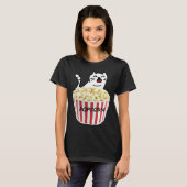 Katze und Popcorn T-Shirt (Vorne ganz)