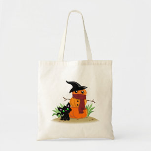 Katze und Pumpkinman Tote Bag Tragetasche