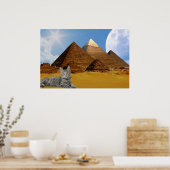 Katze und Pyramide. Poster (Küche)