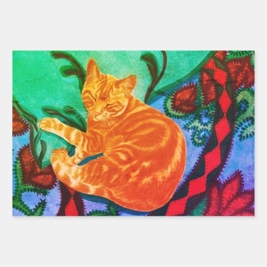 Katze und Quilt Geschenkpapier Set (Vorderseite 3)