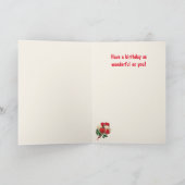 Katze und Rose 50. Geburtstag Karte (Innenseite)