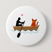 Katze und Ruderer auf dem Schiff Funny Whimsical P Button (Vorderseite)