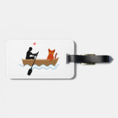 Katze und Ruderer auf dem Schiff Funny Whimsical P Gepäckanhänger (Rückseite horizontal)