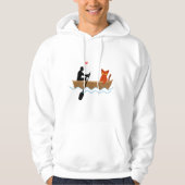 Katze und Ruderer auf dem Schiff Funny Whimsical P Hoodie (Vorderseite)