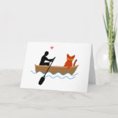 Katze und Ruderer auf dem Schiff Funny Whimsical P Karte (Vorderseite)