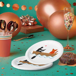 Katze und Ruderer auf dem Schiff Funny Whimsical P Pappteller