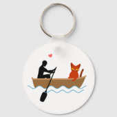 Katze und Ruderer auf dem Schiff Funny Whimsical P Schlüsselanhänger (Vorderseite)