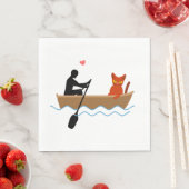 Katze und Ruderer auf dem Schiff Funny Whimsical P Serviette (Beispiel)