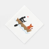 Katze und Ruderer auf dem Schiff Funny Whimsical P Serviette (Ecke)