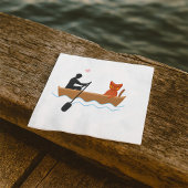 Katze und Ruderer auf dem Schiff Funny Whimsical P Serviette