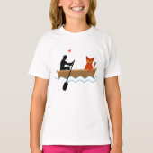 Katze und Ruderer auf dem Schiff Funny Whimsical P T-Shirt (Vorderseite)