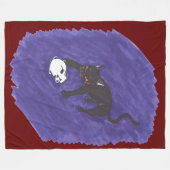 Katze und Schädel Fleecedecke (Vorderseite (Horizontal))