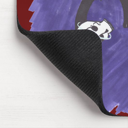 Katze und Schädel Mousepad (Ecke)