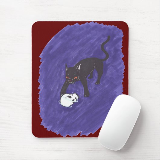 Katze und Schädel Mousepad (Mit Mouse)
