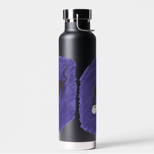 Katze und Schädel Trinkflasche (Links)