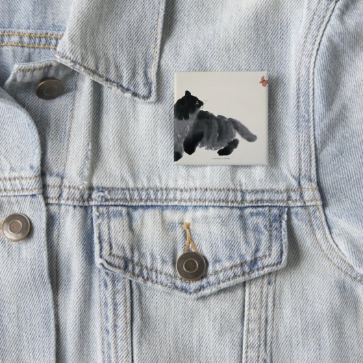 Katze und Schmetterling Button (Beispiel)