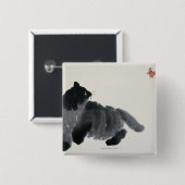 Katze und Schmetterling Button (Vorne & Hinten)