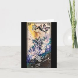 Katze und Schmetterling Geburtstagskarte Dankeskarte