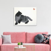 Katze und Schmetterling Leinwanddruck (Insitu (Wohnzimmer))