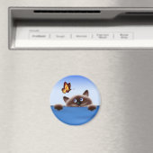 Katze und Schmetterling Magnet (In Situ (Geschirrspüler))