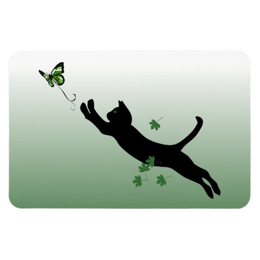Katze und Schmetterling Magnet (Horizontal)