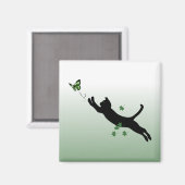 Katze und Schmetterling Magnet (Vorderseite/Rückseite)