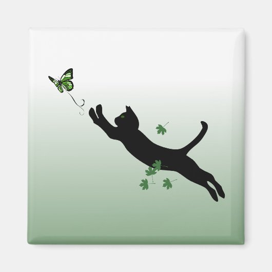 Katze und Schmetterling Magnet (Vorne)