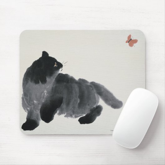 Katze und Schmetterling Mousepad (Mit Mouse)