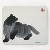 Katze und Schmetterling Mousepad (Vorne)