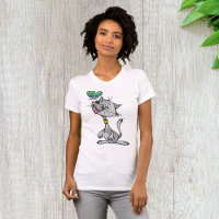 Katze und Schmetterling T - Shirt