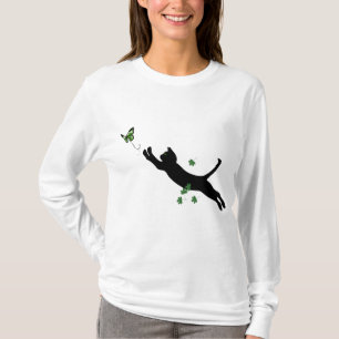 Katze und Schmetterling T-Shirt